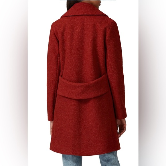 Waverly Grey Burnt Red Bouclé Coat - Size M - Picture 2 of 8